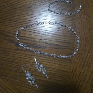 3 piece Rose Quartz and Cracked Glass Jewelry